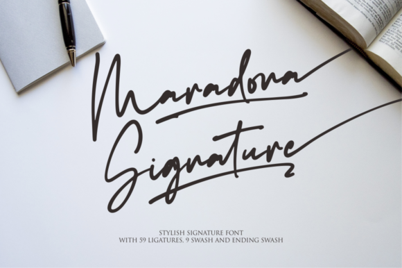 Maradona Signature: A Handwritten Font for Editorial Grace